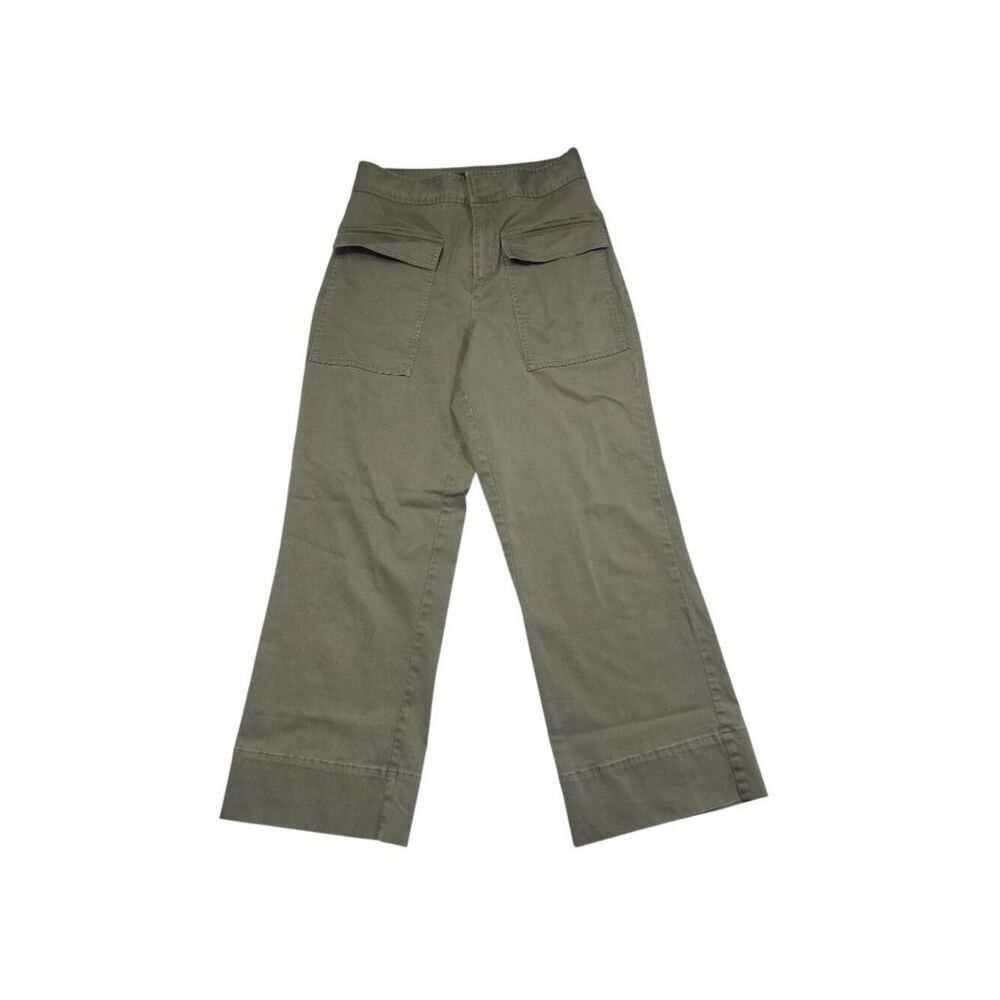 ATM Women's Wide-Leg Wide Leg Cargo Pocket Pants Khaki Green Size 2